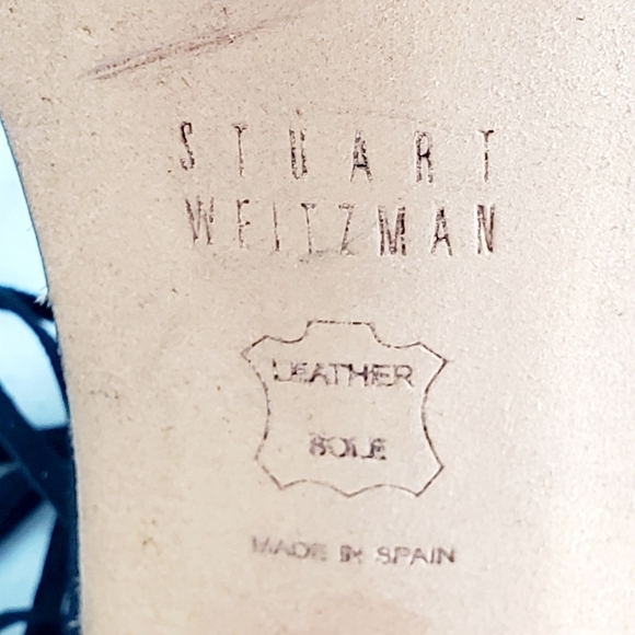 Stuart Weitzman Suede Love Fringe Sandal Size 9 Ankle Strap Black Stiletto Heel - Picture 4 of 16